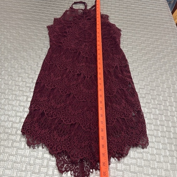 Free People 'She's Got It' ~ Plum Purple Lace Mini Slip Party Dress size XS - Picture 4 of 9